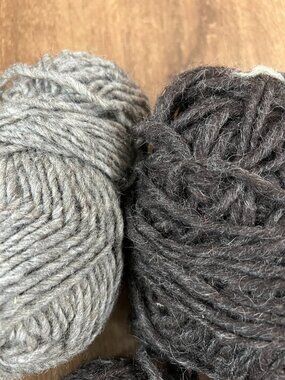 Natural Fiber Wool Hand Spun Brown Tan Yarn Bundle